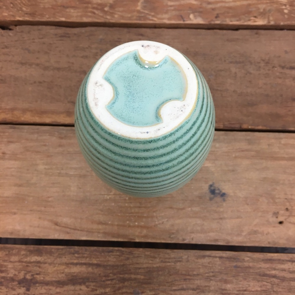 MCM Green Ombre Coiled Gourd Pottery Vase - Picture 8 of 9